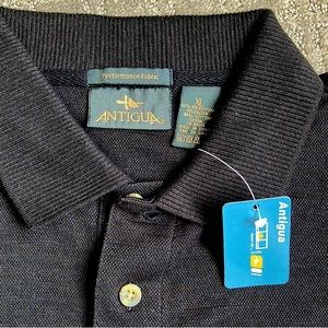 Antigua performance fabric NWT polo shirt , Volvo branded, black, size XL